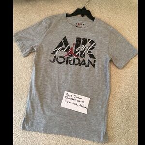 Nike Gray Short Sleeve Tee with Air Jordan Design